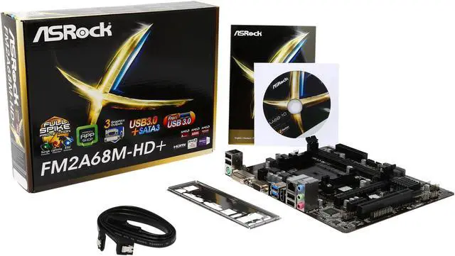 Alt view image 5 of 5 - ASRock FM2A68M-HD+ FM2+ / FM2 AMD A68H (Bolton-D2H) USB 3.0 HDMI Micro ATX AMD Motherboard