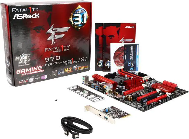 Alt view image 5 of 5 - ASRock 970 Performance/3.1 AM3+/AM3 AMD 970 USB 3.1 USB 3.0 ATX AMD Motherboard