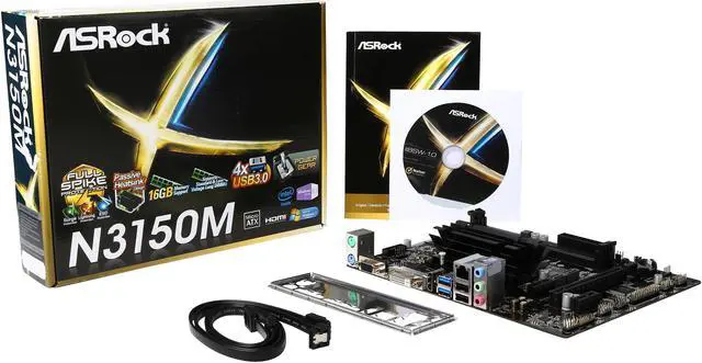 Alt view image 5 of 5 - ASRock N3150M Intel Quad-Core Processor N3150 (up to 2.08 GHz) Micro ATX Motherboard / CPU / VGA Combo