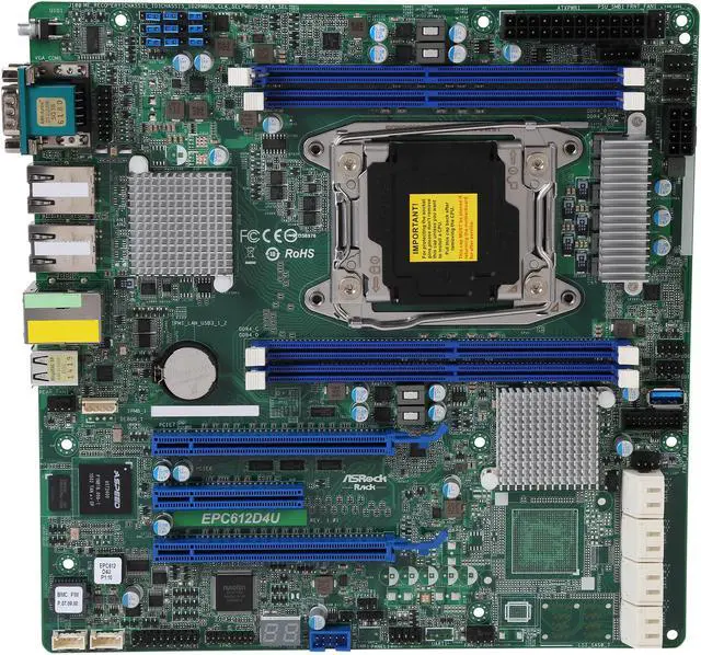 Alt view image 4 of 9 - ASRock Rack EPC612D4U Micro ATX Server Motherboard LGA 2011 R3 Intel C612