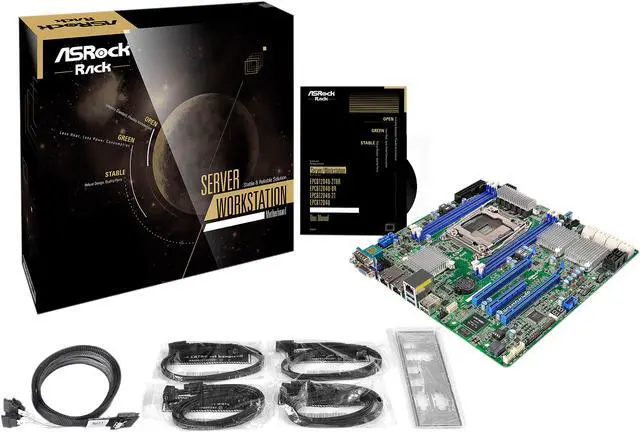 Alt view image 8 of 8 - ASRock Rack EPC612D4U-8R uATX Server Motherboard LGA 2011 R3 Intel C612