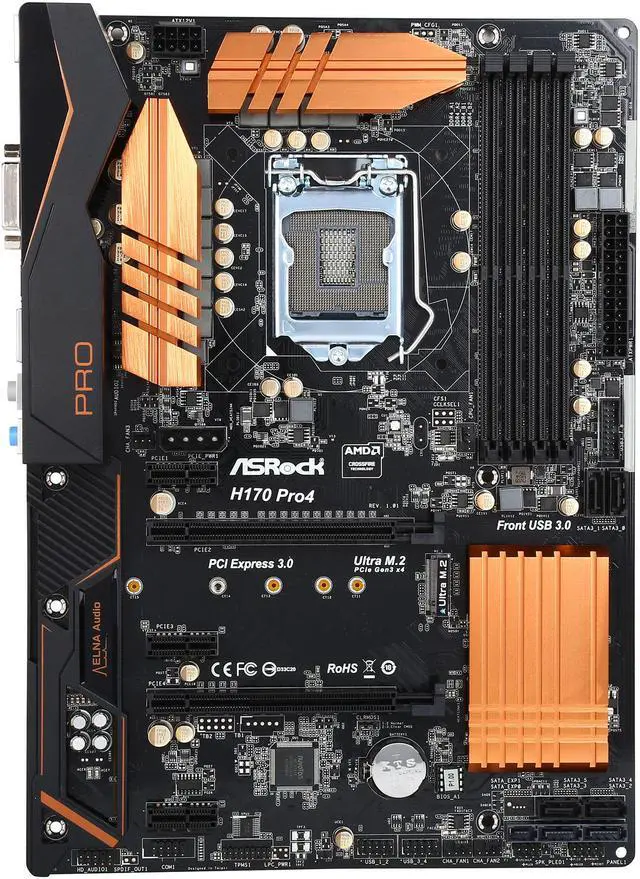 Alt view image 3 of 5 - ASRock H170 Pro4 LGA 1151 Intel H170 HDMI USB 3.0 ATX Intel Motherboard