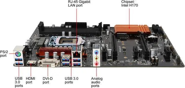 Alt view image 4 of 7 - ASRock H170 Pro4S LGA 1151 Intel H170 HDMI USB 3.0 ATX Intel Motherboard