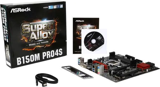 Alt view image 5 of 5 - ASRock B150M Pro4S LGA 1151 Intel B150 HDMI USB 3.0 Micro ATX Intel Motherboard