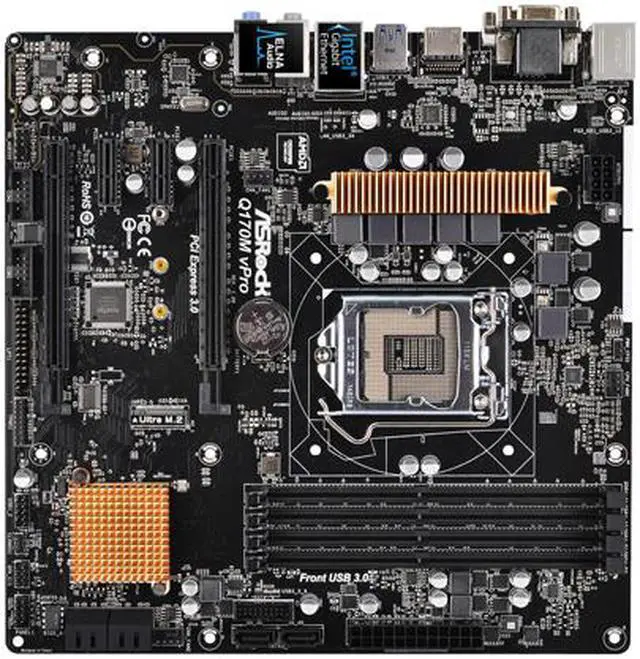 Alt view image 2 of 5 - ASRock Q170M vPro LGA 1151 Intel Q170 HDMI USB 3.0 ATX Intel Motherboard