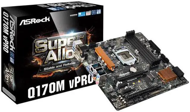 Alt view image 5 of 5 - ASRock Q170M vPro LGA 1151 Intel Q170 HDMI USB 3.0 ATX Intel Motherboard