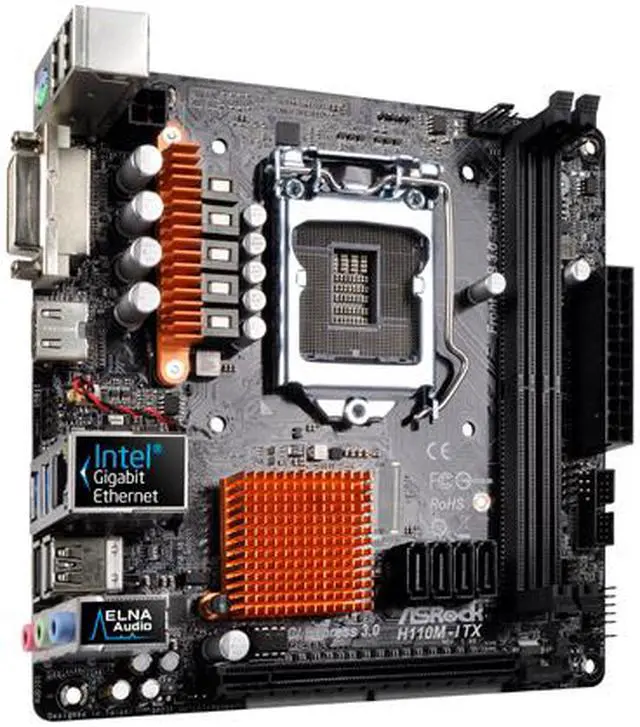 Alt view image 3 of 4 - ASRock H110M-ITX LGA 1151 Intel H110 HDMI USB 3.0 Mini ITX Intel Motherboard