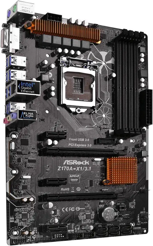 Alt view image 2 of 7 - ASRock Z170A-X1/3.1 LGA 1151 Intel Z170 USB 3.1 ATX Intel Motherboard