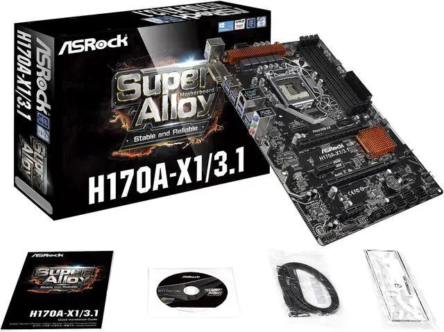 Alt view image 5 of 5 - ASRock H170A-X1/3.1 LGA 1151 Intel H170 USB 3.1 USB 3.0 ATX Intel Motherboard
