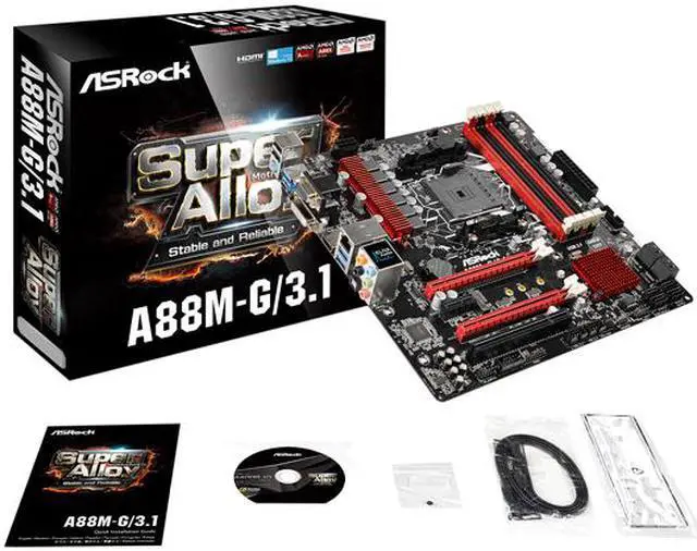 Alt view image 5 of 5 - ASRock A88M-G/3.1 FM2+ / FM2 A88X (Bolton D4) Micro ATX Motherboard