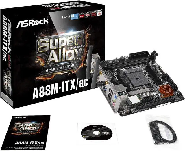 Alt view image 5 of 5 - ASRock A88M-ITX/ac FM2+ / FM2 AMD A88X (Bolton D4) USB 3.0 HDMI Mini ITX AMD Motherboard