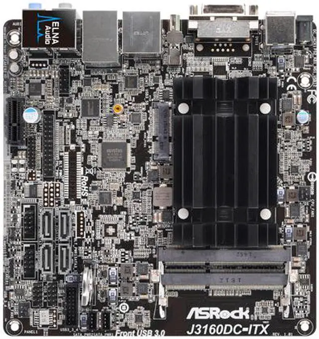 Alt view image 2 of 5 - ASRock J3160DC-ITX Mini ITX Motherboard / CPU Combo