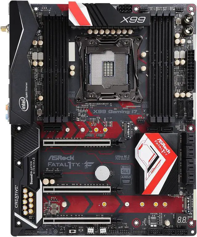 Alt view image 4 of 5 - ASRock Fatal1ty X99 Professional Gaming i7 LGA 2011-v3 Intel X99 USB 3.1 USB 3.0 ATX Motherboards - Intel