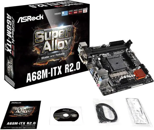 Alt view image 5 of 5 - ASRock A68M-ITX R2.0 FM2+ / FM2 AMD A68H FCH (Bolton D2H) USB 3.0 HDMI Mini ITX Motherboards - AMD