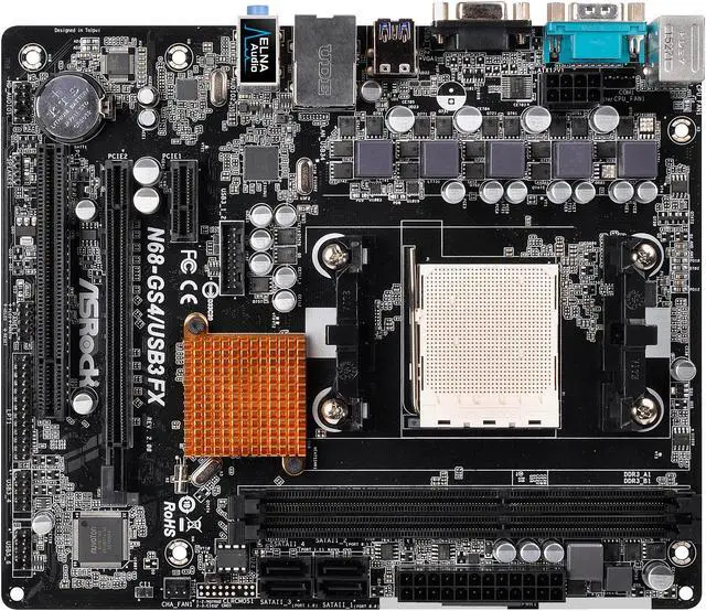 Alt view image 2 of 5 - ASRock N68-GS4/USB3 FX R2.0 AM3+/AM3 NVIDIA GeForce 7025 / nForce 630a USB 3.1 Micro ATX AMD Motherboard
