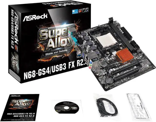 Alt view image 5 of 5 - ASRock N68-GS4/USB3 FX R2.0 AM3+/AM3 NVIDIA GeForce 7025 / nForce 630a USB 3.1 Micro ATX AMD Motherboard