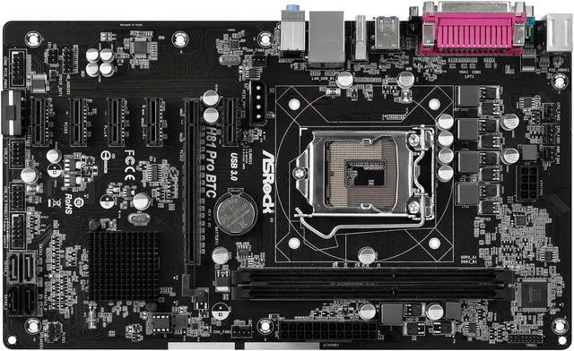 Alt view image 4 of 7 - ASRock H81 PRO BTC R2.0 LGA 1150 Intel H81 HDMI SATA 6Gb/s ATX Intel Cryptocurrency Mining Motherboard
