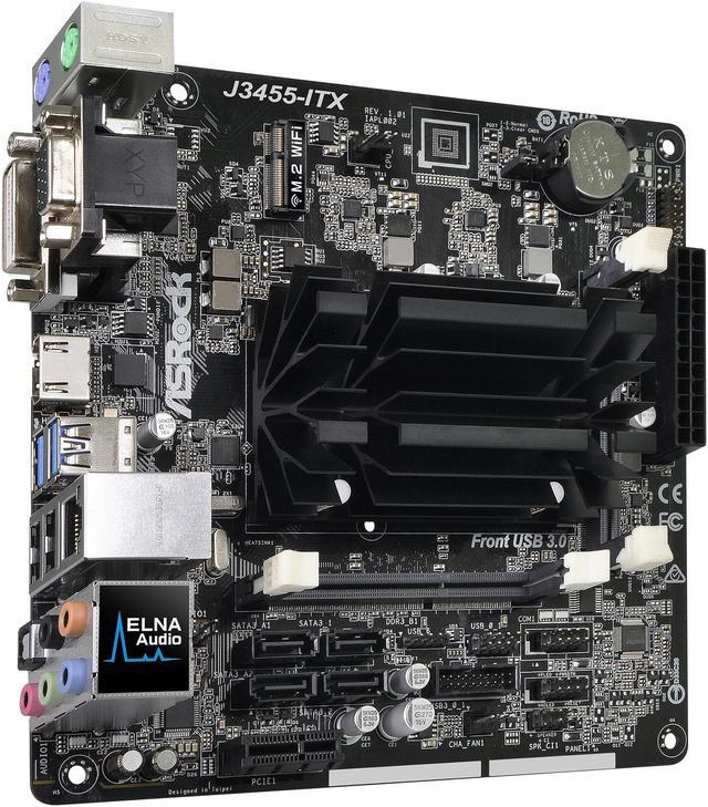 Alt view image 4 of 7 - ASRock J3455-ITX Intel Quad-Core Processor J3455 (up to 2.3GHz) Mini ITX Motherboard / CPU Combo