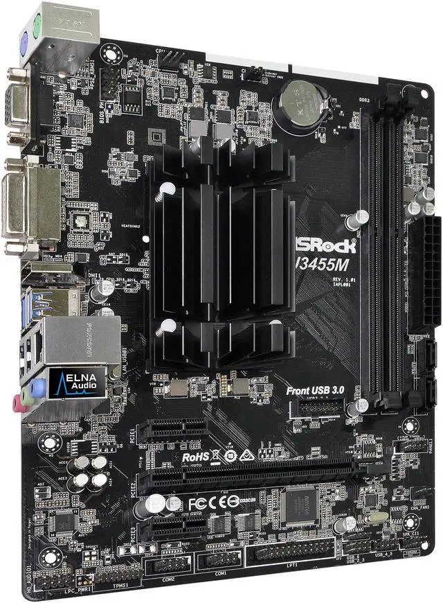 Alt view image 4 of 7 - ASRock J3455M Intel Quad-Core Celeron Processor J3455 (up to 2.3 GHz) Micro ATX Motherboard / CPU Combo
