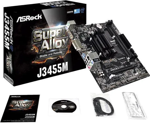 Alt view image 6 of 7 - ASRock J3455M Intel Quad-Core Celeron Processor J3455 (up to 2.3 GHz) Micro ATX Motherboard / CPU Combo
