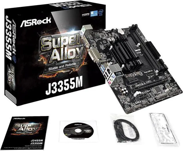Alt view image 6 of 7 - ASRock J3355M Intel Dual-Core Processor J3355 (up to 2.5GHz) Micro ATX Motherboard / CPU Combo