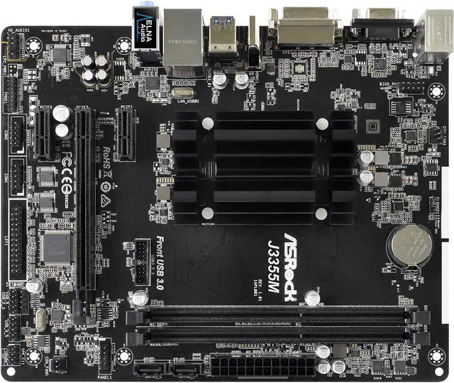 Alt view image 3 of 7 - ASRock J3355M Intel Dual-Core Processor J3355 (up to 2.5GHz) Micro ATX Motherboard / CPU Combo