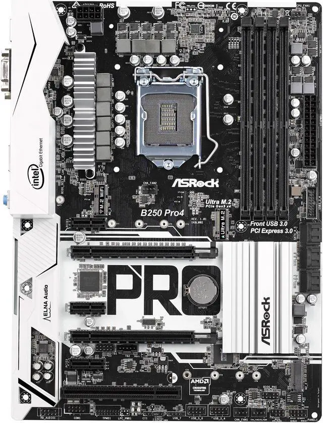 Alt view image 2 of 6 - ASRock B250 Pro4 LGA 1151 Intel B250 HDMI USB 3.0 ATX Motherboards - Intel