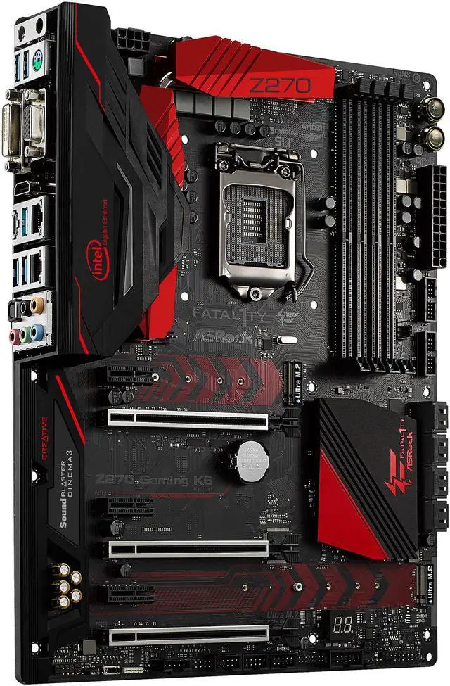 Alt view image 3 of 7 - ASRock Fatal1ty Z270 Gaming K6 LGA 1151 Intel Z270 HDMI USB 3.1 ATX Motherboards - Intel