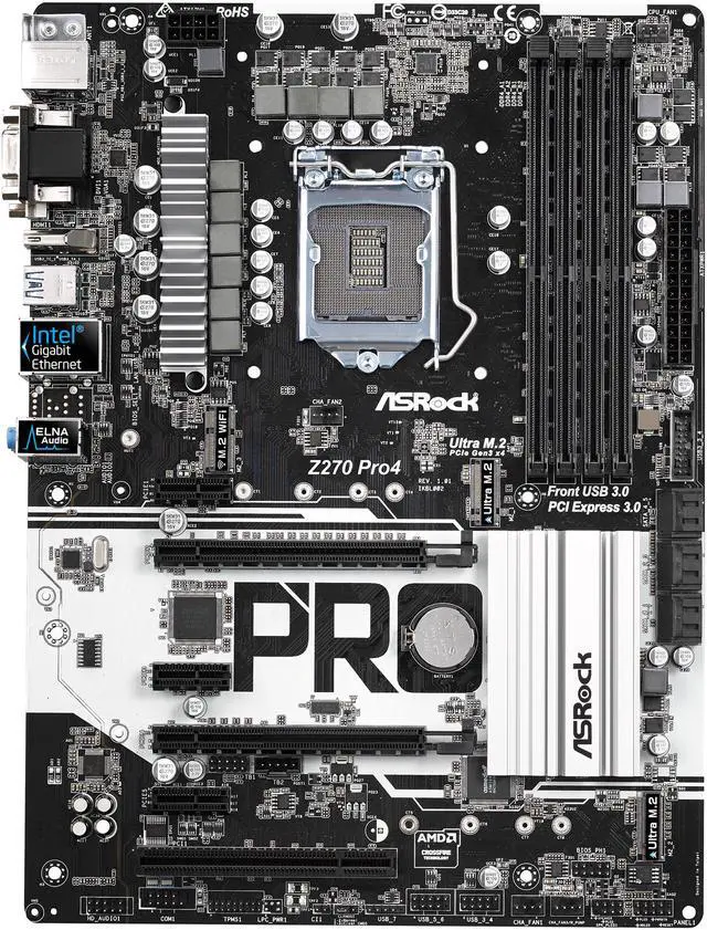 Alt view image 2 of 6 - ASRock Z270 Pro4 LGA 1151 Intel Z270 HDMI USB 3.0 ATX Motherboards - Intel