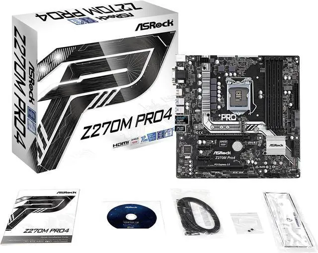 Alt view image 5 of 6 - ASRock Z270M Pro4 LGA 1151 Intel Z270 HDMI USB 3.1 Micro ATX Motherboards - Intel
