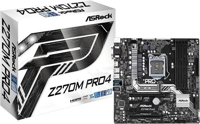 Alt view image 6 of 6 - ASRock Z270M Pro4 LGA 1151 Intel Z270 HDMI USB 3.1 Micro ATX Motherboards - Intel