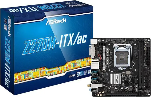 Alt view image 7 of 7 - ASRock Z270M-ITX/ac LGA 1151 Intel Z270 HDMI USB 3.0 Mini ITX Motherboards - Intel