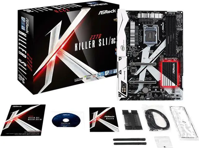 Alt view image 8 of 10 - ASRock Z270 KILLER SLI/AC LGA 1151 Intel Z270 HDMI USB 3.1 ATX Motherboards - Intel