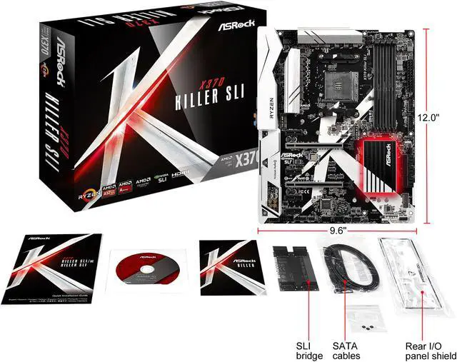 Alt view image 9 of 10 - ASRock X370 Killer SLI AM4 AMD Promontory X370 SATA 6Gb/s USB 3.0 HDMI ATX Motherboards - AMD