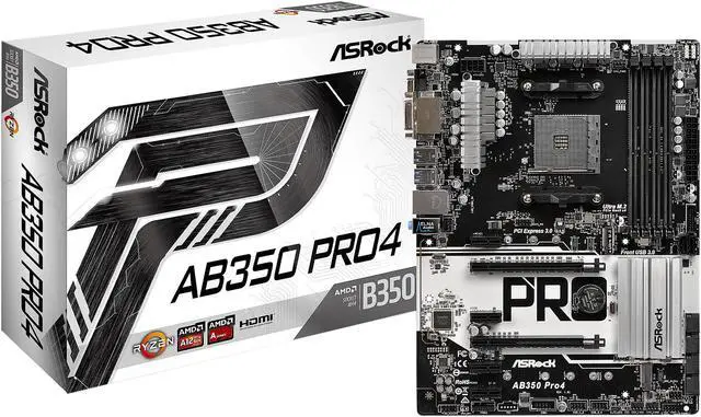 Alt view image 7 of 7 - ASRock AB350 Pro4 AM4 AMD Promontory B350 USB 3.1 HDMI ATX AMD Motherboard