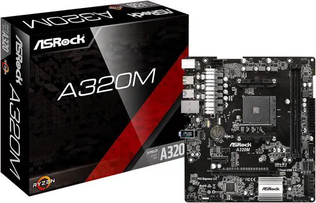 Alt view image 7 of 7 - ASRock A320M AM4 AMD Promontory A320 USB 3.0 Micro ATX AMD Motherboard