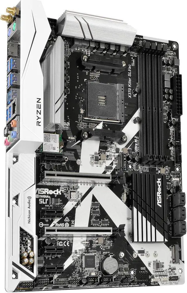 Alt view image 4 of 11 - ASRock X370 Killer SLI/ac AM4 AMD Promontory X370 ATX AMD Motherboard