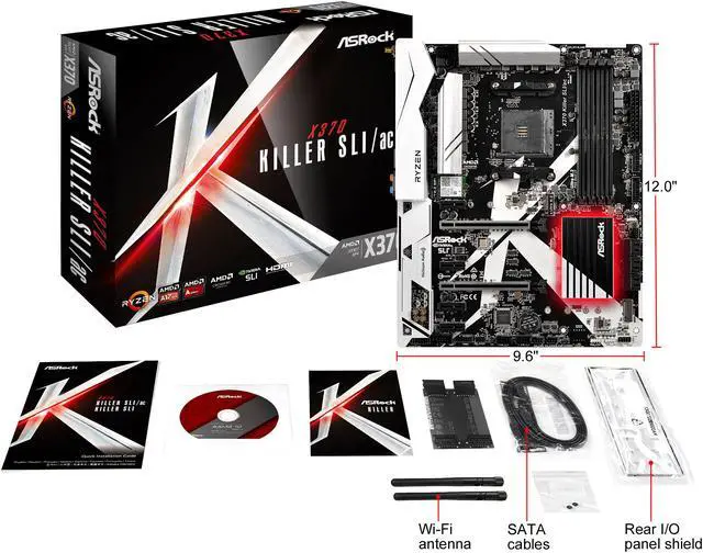 Alt view image 10 of 11 - ASRock X370 Killer SLI/ac AM4 AMD Promontory X370 ATX AMD Motherboard