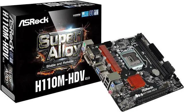 Alt view image 9 of 9 - ASRock H110M-HDV R3.0 LGA 1151 Intel H110 HDMI USB 3.0 Micro ATX Motherboards - Intel