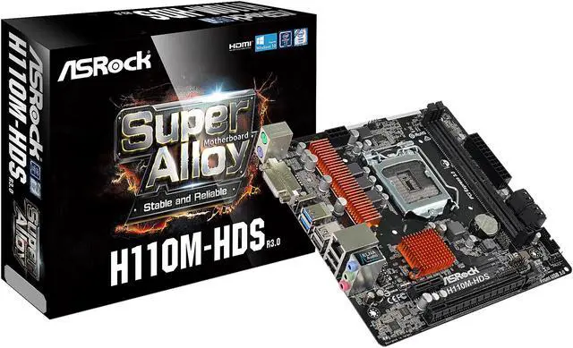Alt view image 9 of 9 - ASRock H110M-HDS R3.0 LGA 1151 Intel H110 HDMI USB 3.0 Micro ATX Motherboards - Intel
