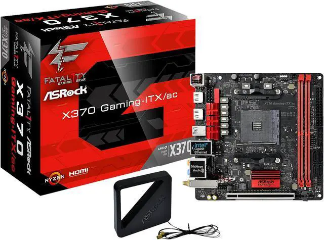Alt view image 10 of 10 - ASRock Fatal1ty X370 Gaming-ITX/ac AM4 AMD Promontory X370 USB 3.1 HDMI Mini ITX AMD Motherboard
