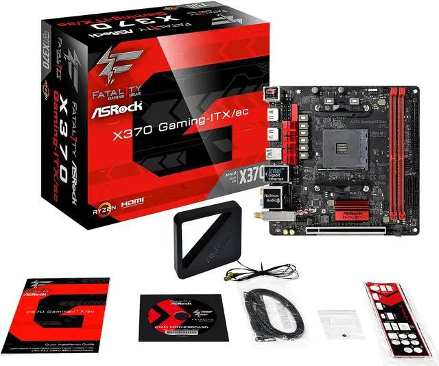 Alt view image 8 of 10 - ASRock Fatal1ty X370 Gaming-ITX/ac AM4 AMD Promontory X370 USB 3.1 HDMI Mini ITX AMD Motherboard