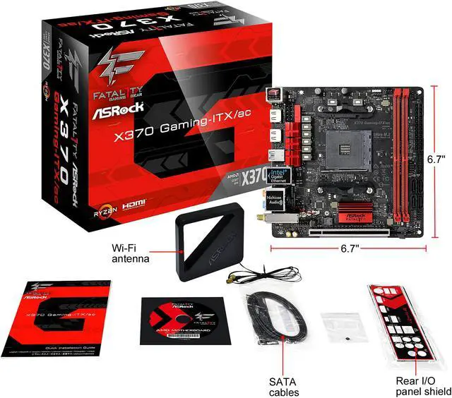Alt view image 9 of 10 - ASRock Fatal1ty X370 Gaming-ITX/ac AM4 AMD Promontory X370 USB 3.1 HDMI Mini ITX AMD Motherboard