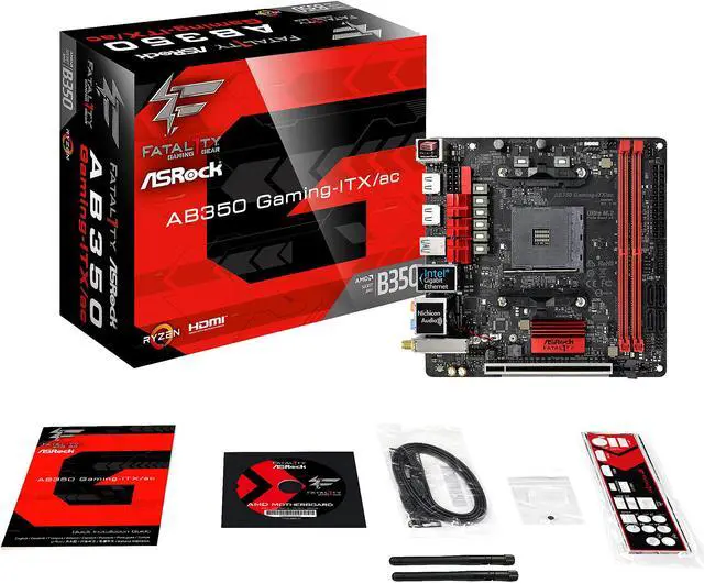 Alt view image 6 of 7 - ASRock Fatal1ty AB350 Gaming-ITX/ac AM4 AMD Promontory B350 USB 3.1 HDMI Mini ITX AMD Motherboard