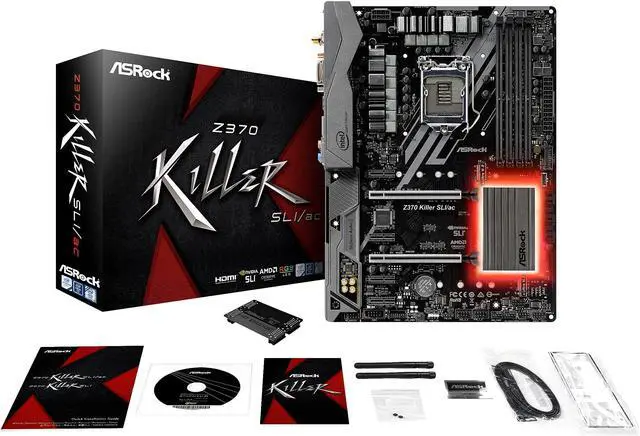 Alt view image 9 of 11 - ASRock Z370 Killer SLI/ac LGA 1151 (300 Series) Intel Z370 HDMI USB 3.1 ATX Intel Motherboard