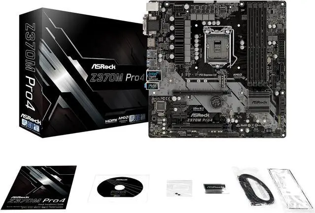 Alt view image 8 of 10 - ASRock Z370M Pro4 LGA 1151 (300 Series) Intel Z370 HDMI USB 3.1 Micro ATX Intel Motherboard