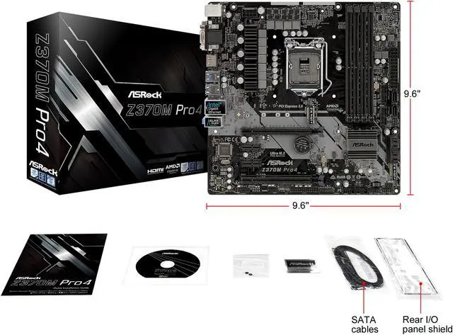 Alt view image 9 of 10 - ASRock Z370M Pro4 LGA 1151 (300 Series) Intel Z370 HDMI USB 3.1 Micro ATX Intel Motherboard