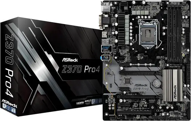 Alt view image 7 of 7 - ASRock Z370 Pro4 LGA 1151 (300 Series) Intel Z370 HDMI USB 3.1 ATX Intel Motherboard
