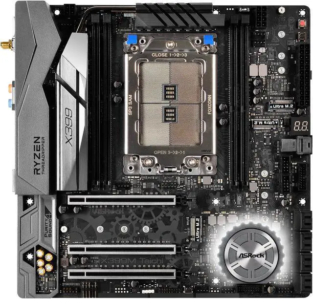 Alt view image 2 of 10 - ASRock X399M TAICHI sTR4 AMD X399 Micro ATX AMD Motherboard