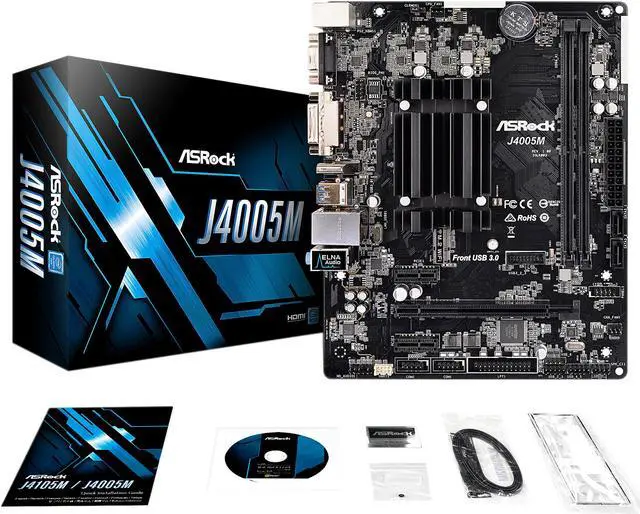 Alt view image 6 of 6 - ASRock J4005M Intel Celeron Dual-Core Processor J4005 (up to 2.7 GHz) Micro ATX Motherboard / CPU Combo